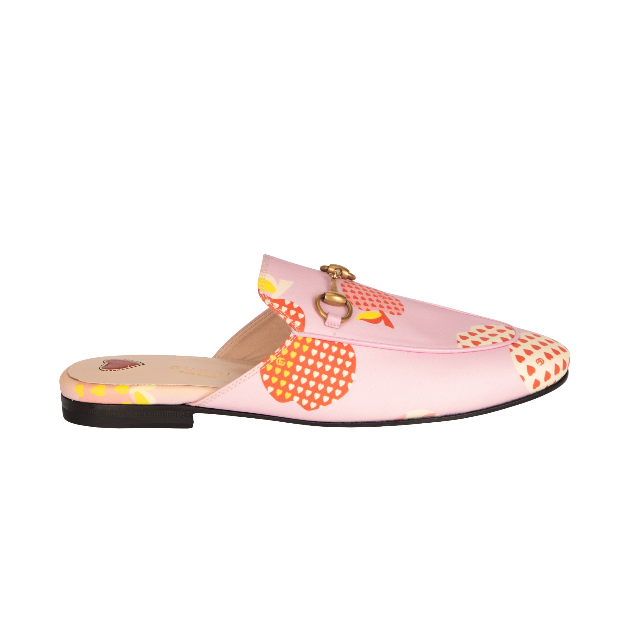 Gucci Princetown Les Pommes Slipper Leather Pink Women US 7